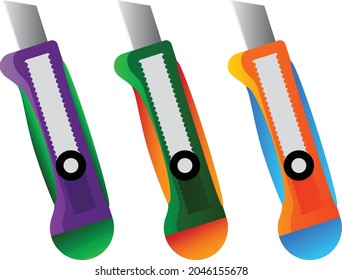 Box cutter design tool vector art and illustration