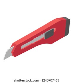 Box cutter isometric  icon design