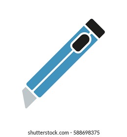 box cutter knife tool icon