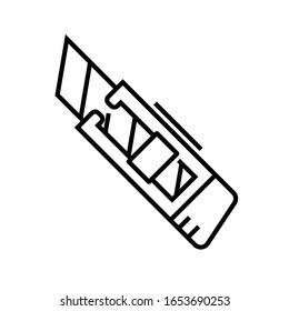 Box cutter line icon, concept sign, outline vector illustration, linear symbol.