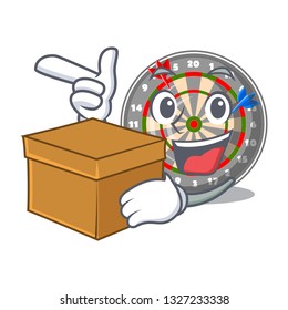 With box dartboard in the shape of mascot