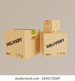 Box Delivery 3D Vektor-Papier