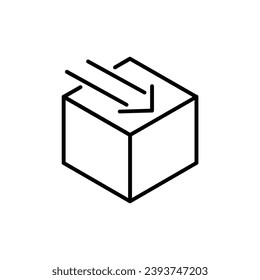 Box delivery with arrow line icon design template