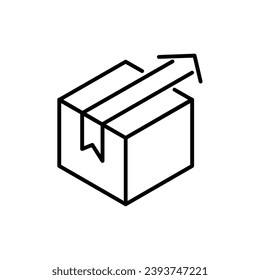 Box delivery with arrow line icon design template