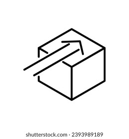 Box delivery with arrow line icon design template