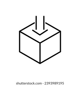 Box delivery with arrow line icon design template