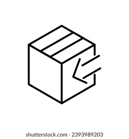Box delivery with arrow line icon design template