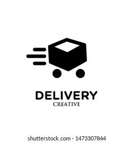 box delivery black logo icon design vector illustration