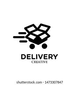 box delivery black logo icon design vector illustration