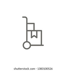 Box, delivery, cart vector icon . Simple element illustration from UI concept. Box, delivery, cart vector icon . Cargo Icon Vector Illustration.