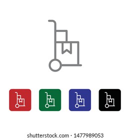 Box, delivery, cart vector icon . Simple element illustration from UI concept. Box, delivery, cart vector icon . Cargo Icon Vector Illustration
