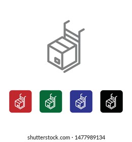 Box, delivery, cart vector icon . Simple element illustration from UI concept. Box, delivery, cart vector icon . Cargo Icon Vector Illustration
