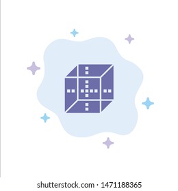 Box, Delivery, Computing, Shipping Blue Icon on Abstract Cloud Background. Vector Icon Template background