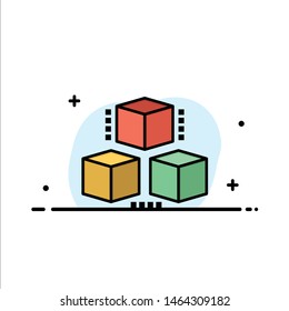 Box, Delivery, Computing, Shipping Business Logo Template. Flat Color. Vector Icon Template background