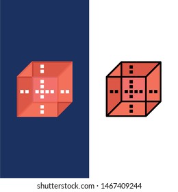 Box, Delivery, Computing, Shipping  Icons. Flat and Line Filled Icon Set Vector Blue Background. Vector Icon Template background