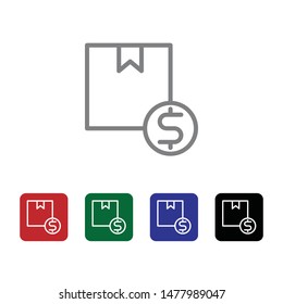 Box, delivery, dollar, money vector icon . Simple element illustration from UI concept. Box, delivery, dollar, money vector icon . Cargo Icon Vector Illustration