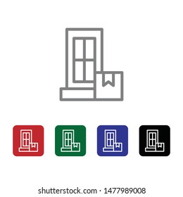 Box, delivery, door, package vector icon . Simple element illustration from UI concept. Box, delivery, door, package vector icon . Cargo Icon Vector Illustration