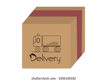 Box delivery e-commerce business service deliver package brown box