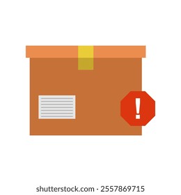 Box delivery error illustrated on white background