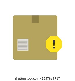 Box delivery error illustrated on white background