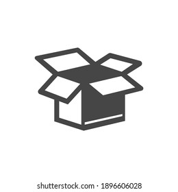 Box Delivery Icon Black and White Vector Graphic