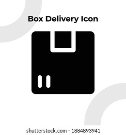 Box Delivery Icon with Glyph Style, Vector Editable 