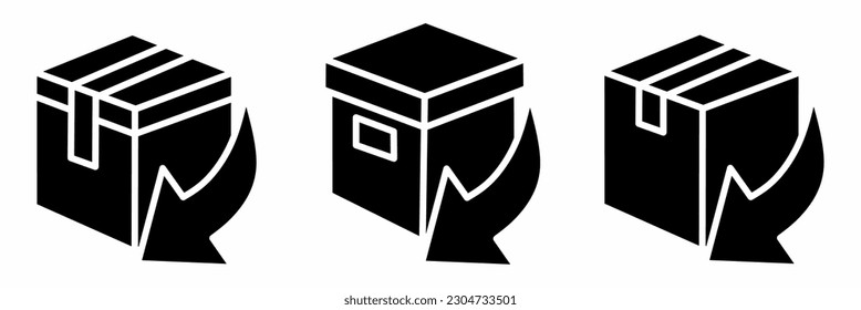 Box delivery icon. Box icon illustration set. Stock vector illustration.