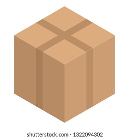 Box delivery icon. Isometric of box delivery vector icon for web design isolated on white background