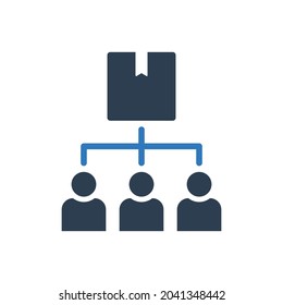 Box Delivery Icon - Package Box Shipping With People Icon