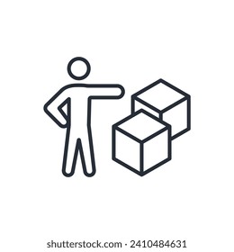 box delivery icon. vector.Editable stroke.linear style sign for use web design,logo.Symbol illustration.