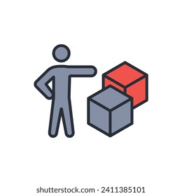 box delivery icon. vector.Editable stroke.linear style sign for use web design,logo.Symbol illustration.