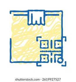 box delivery individual qr code doodle icon sketch vector. box delivery individual qr code sign. isolated symbol illustration