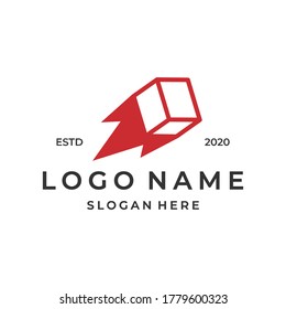 box delivery logo concept, package, courier, logistic design template