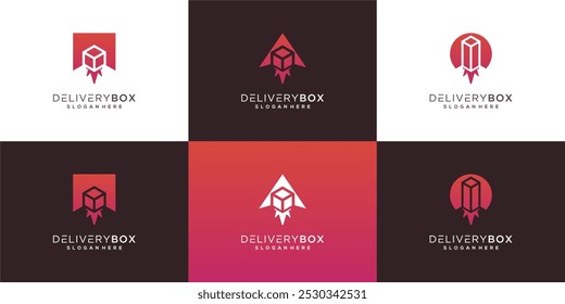 Box delivery logo vector collection. Abstract logistics service design illustration template.	