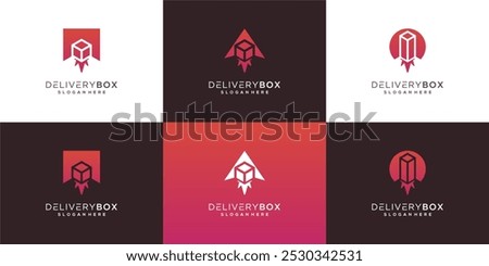 Box delivery logo vector collection. Abstract logistics service design illustration template.	