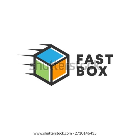 box delivery logo vector illustration, fast box logo template
