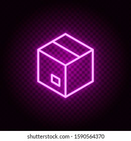 box, delivery neon icon. Pink neon vector icon