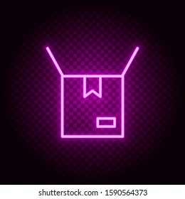 box, delivery, open neon icon. Pink neon vector icon