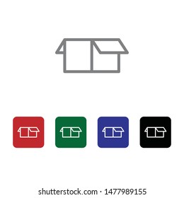 Box, delivery, open vector icon . Simple element illustration from UI concept. Box, delivery, open vector icon . Cargo Icon Vector Illustration