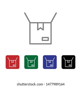 Box, delivery, open vector icon . Simple element illustration from UI concept. Box, delivery, open vector icon . Cargo Icon Vector Illustration