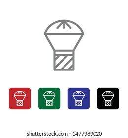 Box, delivery, package, parachute vector icon . Simple element illustration from UI concept. Box, delivery, package, parachute vector icon . Cargo Icon Vector Illustration
