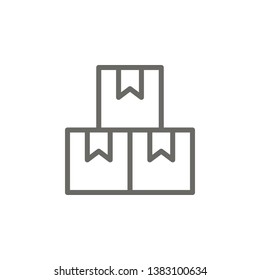Box, delivery, package vector icon . Simple element illustration from UI concept. Box, delivery, package vector icon . Cargo Icon Vector Illustration.