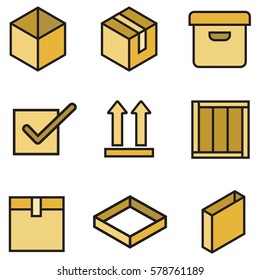 box, delivery and packaging icons set illustration EPS10