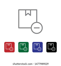 Box, delivery, remove vector icon . Simple element illustration from UI concept. Box, delivery, remove vector icon . Cargo Icon Vector Illustration
