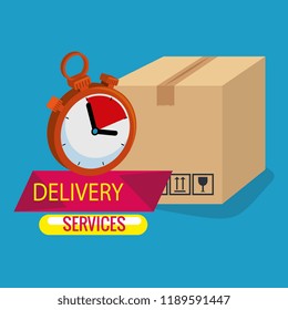 box with delivery service icons