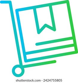 Box delivery services icon with blue and gradient outline style. box, package, empty, carton, cardboard, pack, open. Vector illustration