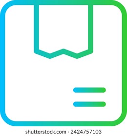 Box delivery services icon with blue and green gradient outline style. box, package, empty, carton, cardboard, set, open. Vector Illustration