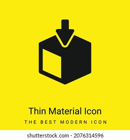 Símbolo de entrega de caja icono de material amarillo brillante mínimo