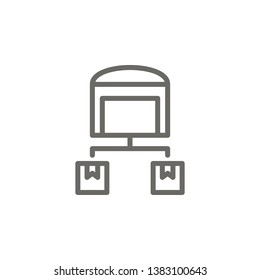 Box, delivery, warehouse, fulfillment vector icon . Simple element illustration from UI concept. Box, delivery, warehouse, fulfillment vector icon . Cargo Icon Vector Illustration.