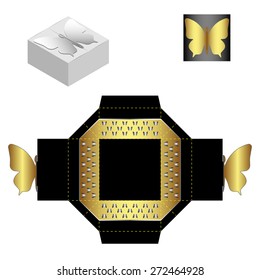 Box design, die-stamping, folding, ready no glue
